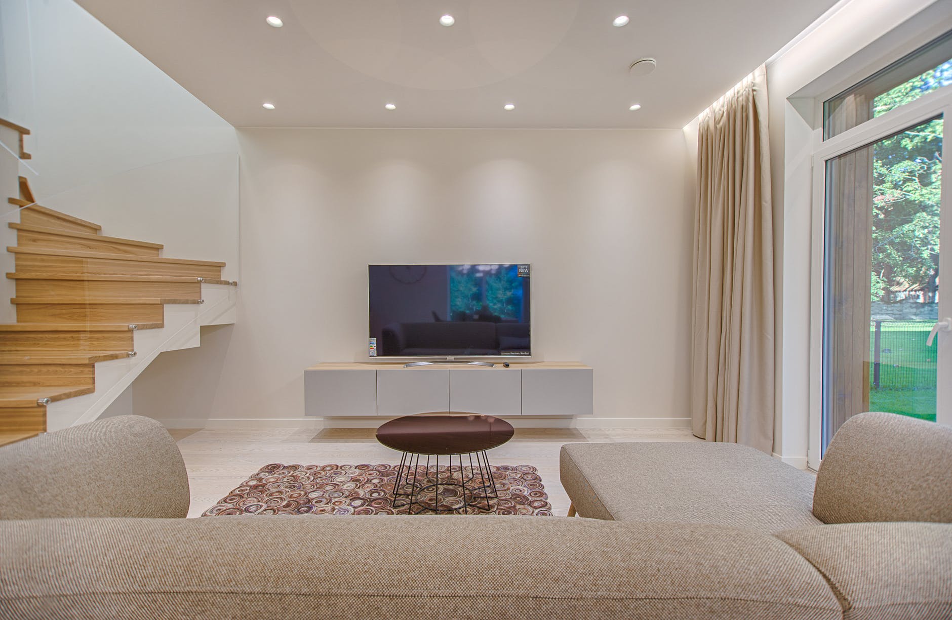 recessed light design living room